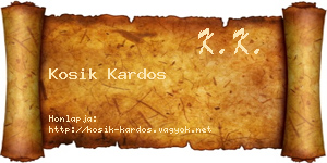 Kosik Kardos névjegykártya